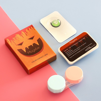 Линзы контактные цветные Three magatama BLACK из Наруто + контейнер для Хэллоуин Halloween Косплей аниме Красные (sv0304)