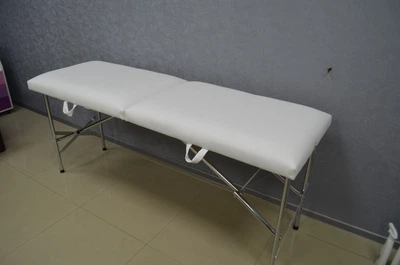Кушетка для нарощування та ламінування вій складна ELIKOR "Стандарт - Автомат" Еко-Шкіра 185*60*75 Білий