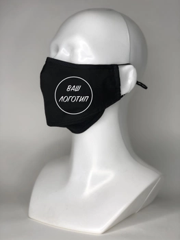 Захисна маска для обличчя Prof Kit (без клапана) з вугільним фільтром (4 фільтра в комплекті) з нанесенням логотипу Чорна M