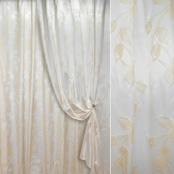 Жаккард для штор Fuggerhaus листья молочно-кремовый, ш.280 (38306.003)