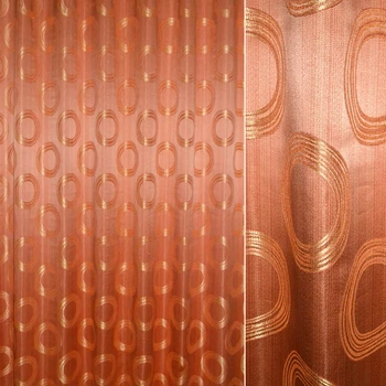 Жаккард для штор петлевидные круги оранжево-красный, ш.280 (31445.004)