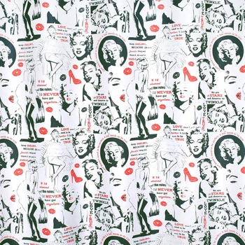 Креп для штор Мэрилин Монро на белом фоне, ш.280 (31610.012)