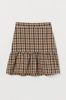 Юбка H&M 42 черно бежевый клетка 4049130322