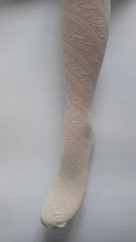 Колготи дитячі з візерунком та ефектом 3D LENKA 40 den GABRIELLA р.128-134 (молочні)