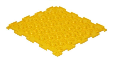 Коврик Колючки желтые жесткие , 1 элемент,25*25 см, Ортопедический массажный коврик, Пазлы детский, развивающий модульный коврик