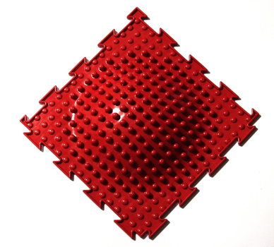 Коврик Островок красный мягкий , 1 элемент,25*25 см, Ортопедический массажный коврик, Пазлы детский, развивающий модульный коврик