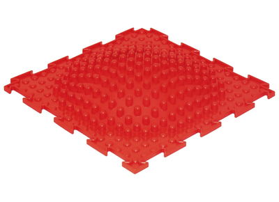 Коврик Островок красный мягкий , 1 элемент,25*25 см, Ортопедический массажный коврик, Пазлы детский, развивающий модульный коврик