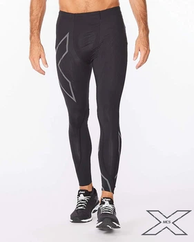 Мужские компрессионные тайтсы 2XU, MCS Run Compression Tight w Back Stor, XL, черный/черный отражающий логотип