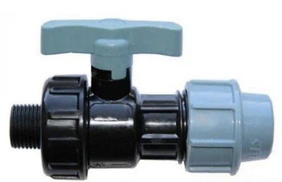 Кран Santan для ПЕ труби 25x3/4" затискний компресійний з зовнішньою різьбою