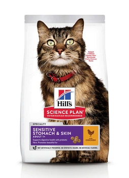 Сухой корм Hill's SP Adult Sensitive Stomach&Skin для взрослых кошек с чувствительным пищеварением и кожей с курицей 7 кг