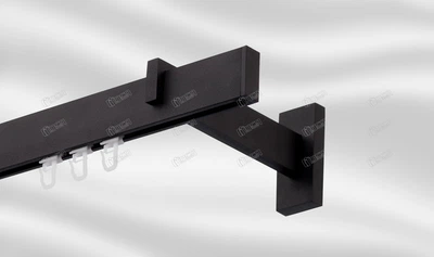 Карниз одинарний Square Line 200 див. Чорний Фінал Заглушка