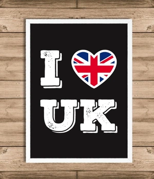 Постер Happy Moments для британской вечеринки "I LOVE UK" А4 без рамки (L-206)