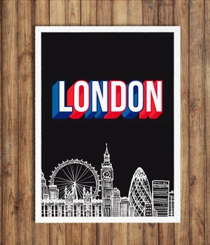 Постер Happy Moments для британской вечеринки "LONDON" А4 без рамки (L-212)