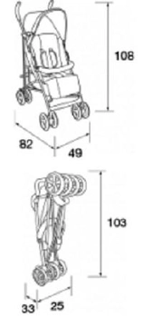 Прогулочная коляска-трость Plebani Carty (Италия), Jeans (Джинсовая ткань)