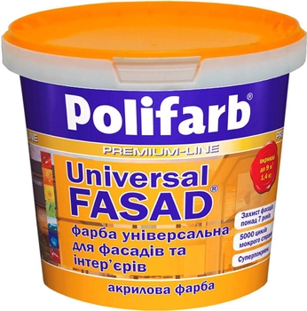 Универсальная краска для фасадов и интерьеров Polifarb Универсалфасад 7 кг Белый (PB-108600)