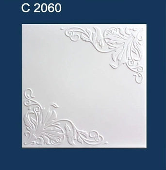 Плитка потолочная пенополистирольная C2027 Белый Иней Solid 1м2