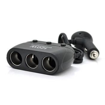 АЗУ разветвитель+ вольтметр Olesson 1518 12V-3*12V+USB Black