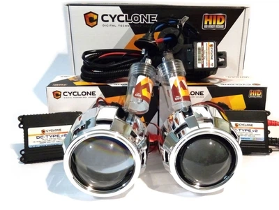 Биксеноновые линзы Cyclone G5 и ксенон полный установочный комплект с проводкой