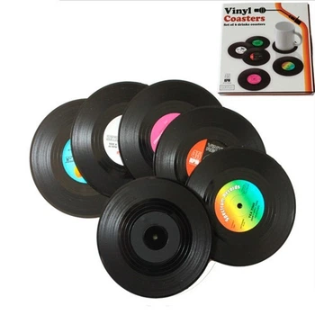 Подставки под кружки и бокалы в виде грампластинок Anex Vinyl Coasters 6 шт