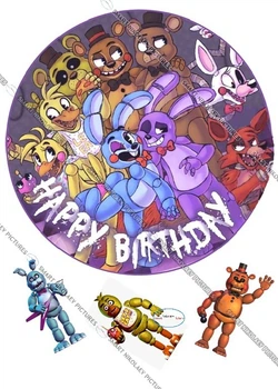 Сахарна їстівна картинка Modecor Модель Five Nights at Freddy's (FNAF) Ø20, вис. 7 см для хлопчика на торт і топпери 10,11,12,13,14,15 років (SNP - 00029)