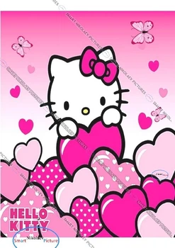 Сахарна їстівна картинка Modecor Модель HELLO KITTY А-4 для дівчинки на торт і топпери (SNP - 00054)