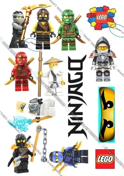 Сахарна їстівна картинка Modecor Модель NINJAGO НІНДЗЯГО вис. 7,5см для хлопчика на торт і топпери 5,6,7,8,9,10,11,12,13,14,15 років (SNP - 00017)