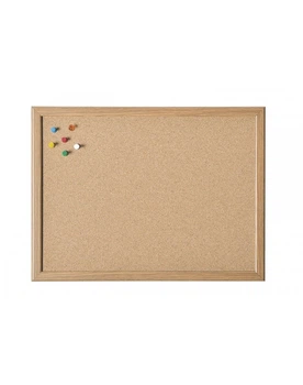 Дошка пробкова 80x60см. дерев'яна рамка і шпильки 6шт. Magnetoplan (121923)