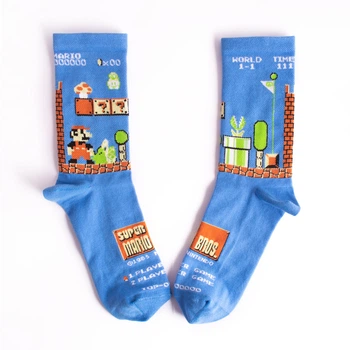 Носки из высококачественного хлопка с оригинальным принтом "Mario" 36-40 Maybel (3590)