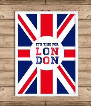 Постер Happy Moments для британской вечеринки "It's time for LONDON" А4 без рамки (02688)