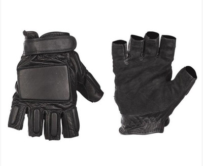Перчатки тактические кожаные Mil-tec беспалые черные (12515002_M) размер M