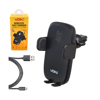 Автодержатель для телефона с беспроводной зарядкой QC2.0 Voin WCV-7006D