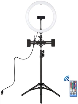 Кольцевая USB LED лампа Puluz PKT3068B 11.8" + штатив 1.1 м