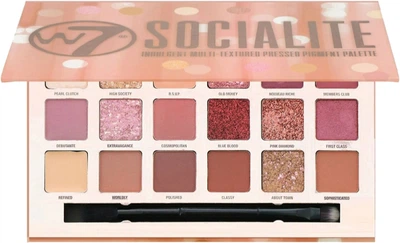 Тени для век W7 Socialite Palette палетка 12 цветов 17 г (5060669891444)