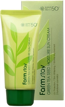 Захисний зволожувальний крем FarmStay Green Tea Seed Moisture Sun Cream SPF50+ PA+++ 70 г (8809426957651)