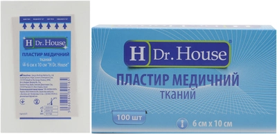 Пластир медичний тканинний H Dr. House 6 см х 10 см (5060384392165)