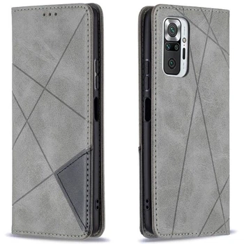 Чехол-книжка с кармашками UniCase Geometric Pattern для Xiaomi Redmi Note 10 Pro - Grey