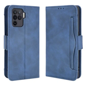 Чехол-книжка с кармашками Deexe Wallet Stand для OPPO Reno 5 Lite - Blue