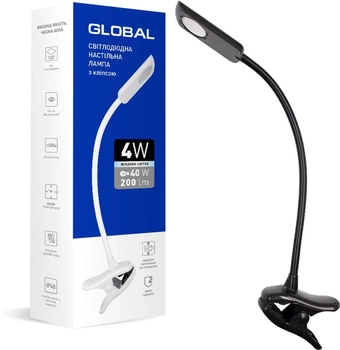 Настольная лампа GLOBAL 4W 4100K черная (1-GDL-03-0441-BL)