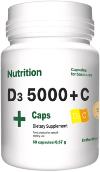 Вітамінний комплекс EntherMeal D3 5000 + C 60 капсул (D3C00060EM083)