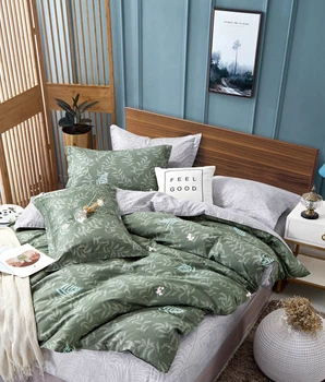 Комплект постельного белья Ecotton Полуторный 147х210 см 20002 Серо-зеленый Сатин (ROZ6400054190)
