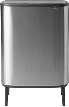 Відро для сміття Brabantia Bo Touch Bin Hi двосекційне 2х30 л Матове сталеве (130649)