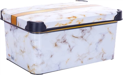 Контейнер для зберігання з кришкою Violet House Decor Marble White 5 л (0646 DECOR Marble White з/кр. 5)