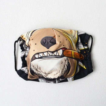 Защитная маска для лица 4PROFI многоразовая с полноцветным принтом "Dog" полиэстр+хлопок 82451