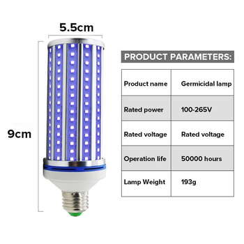 Бактерицидна ультрафіолетова лампа UV-C 220V E27 254nm 60W