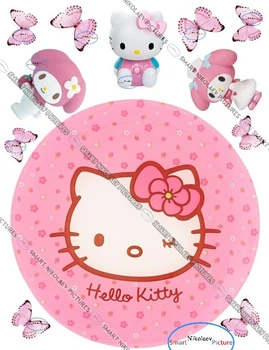 Сахарна їстівна картинка Hello Kitty вис. 6 см Ø19 см для дочки на торт і топпери (SNP - 00258)