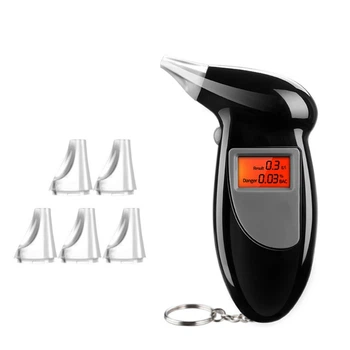 Алкотестер цифровий персональний з LCD екраном Digital Breath Alcohol Tester + 4 мундштуки (025632) компактний