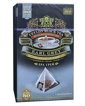 Чай Sun Gardens Earl Grey чорний з бергамотом у пакетиках-пірамідках 20 х 2,5 г (1005)