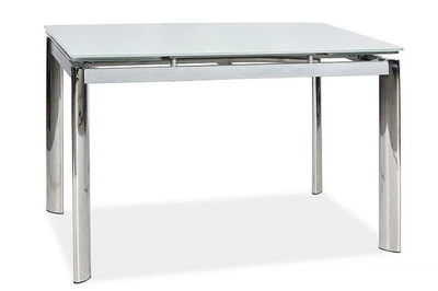 Стол обеденный стеклянный раскладной Intarsio GD020 120(180)x80см белый