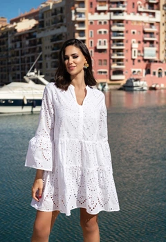 Хворе пляжне плаття з вишивкою Fresh Cotton 21F-008C 48(XL) Білий