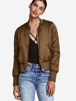 Бомбер женский H&M 0314522_корич 32 Коричневый (LD2000000853116_KAY2000000853116)